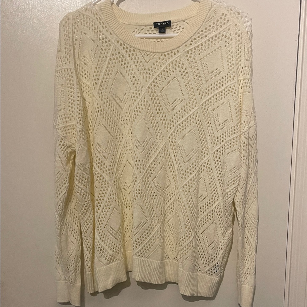 Torrid Ivory Diamond Knit Sweater